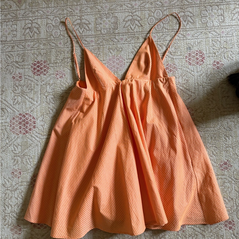 Zara Orange Striped Mini Dress